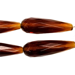 DARK TOPAZ QUARTZ FACETED TEARDROP CD 10X30MM